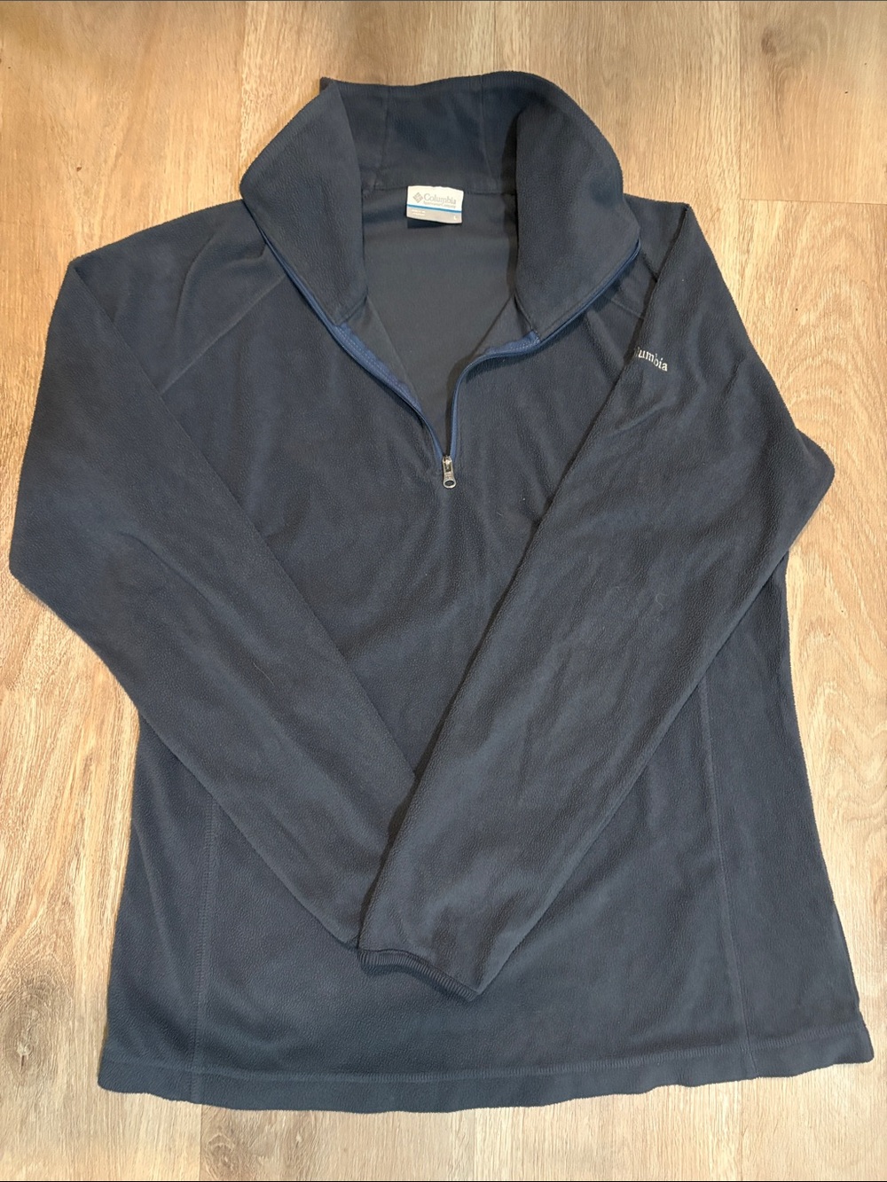 Columbia Dark Blue Quarter-Zip Fleece Pullover 1/4 Zip size Large
